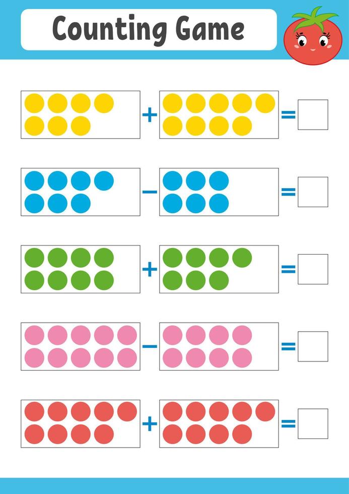 jeu de comptage pour les enfants vecteur