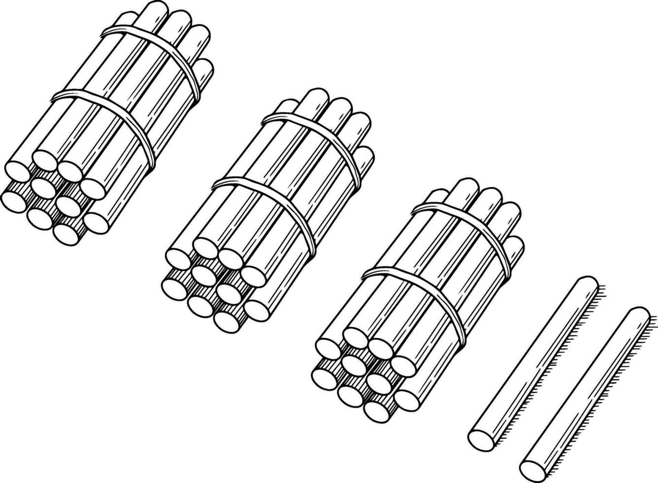 32 des bâtons, ancien illustration vecteur