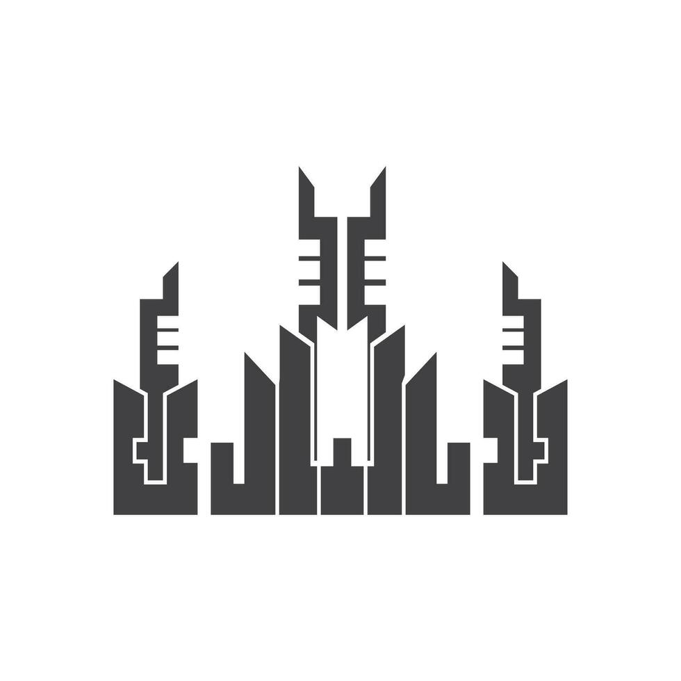 horizon de la ville moderne. silhouette de la ville. illustration vectorielle au design plat vecteur