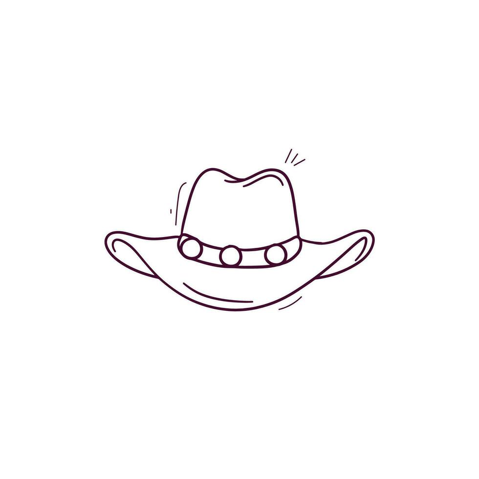 main tiré illustration de cow-boy chapeau icône. griffonnage vecteur esquisser illustration