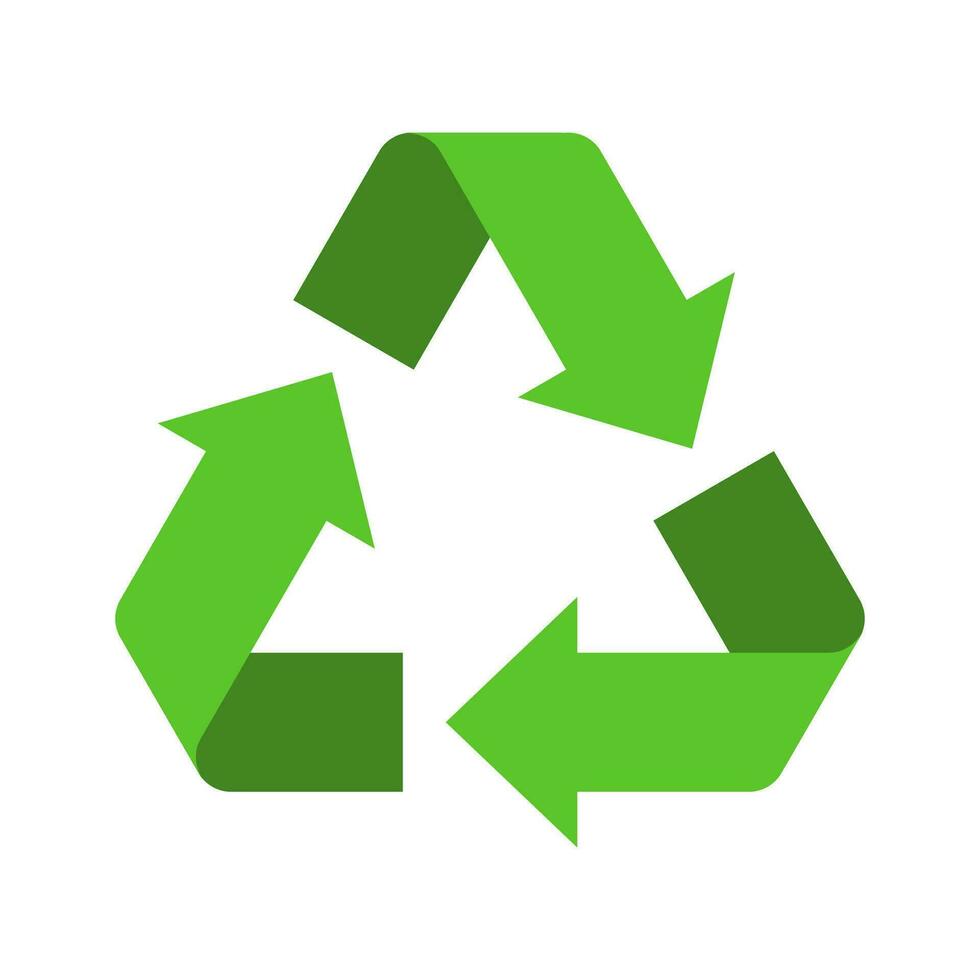 recyclage icône isolé sur blanc Contexte. La Flèche cette tourne sans cesse recyclé concept. recycler éco symbole, écologie icône recyclage ordures. vecteur illustration.