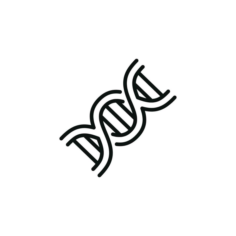 ADN ligne icône isolé sur blanc Contexte vecteur