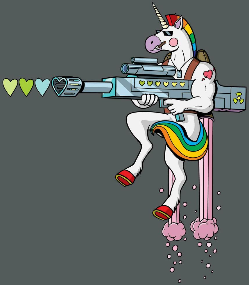 Licorne soldat dans action vecteur