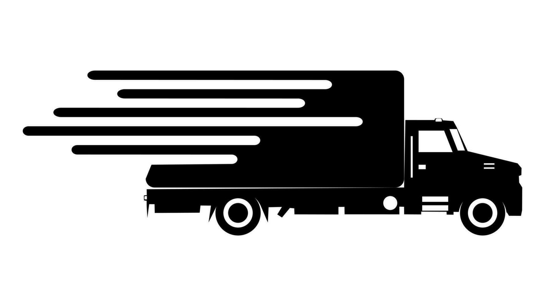 silhouette un camion auto. vite livraison livraison plat icône pour transport. vecteur illustration eps