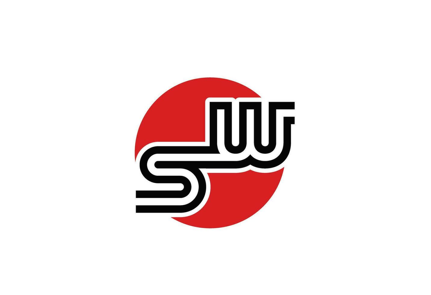 ws ou sw moderne symbole logo vecteur