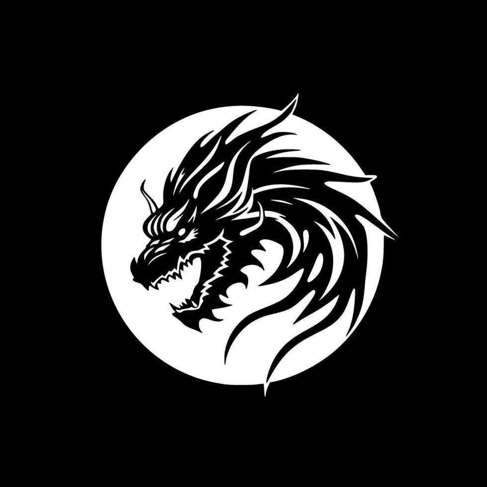 dragon - minimaliste et plat logo - vecteur illustration