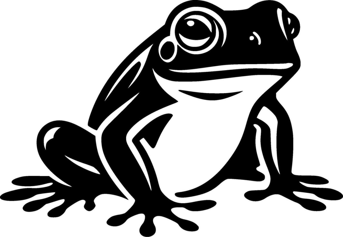 grenouille, noir et blanc vecteur illustration