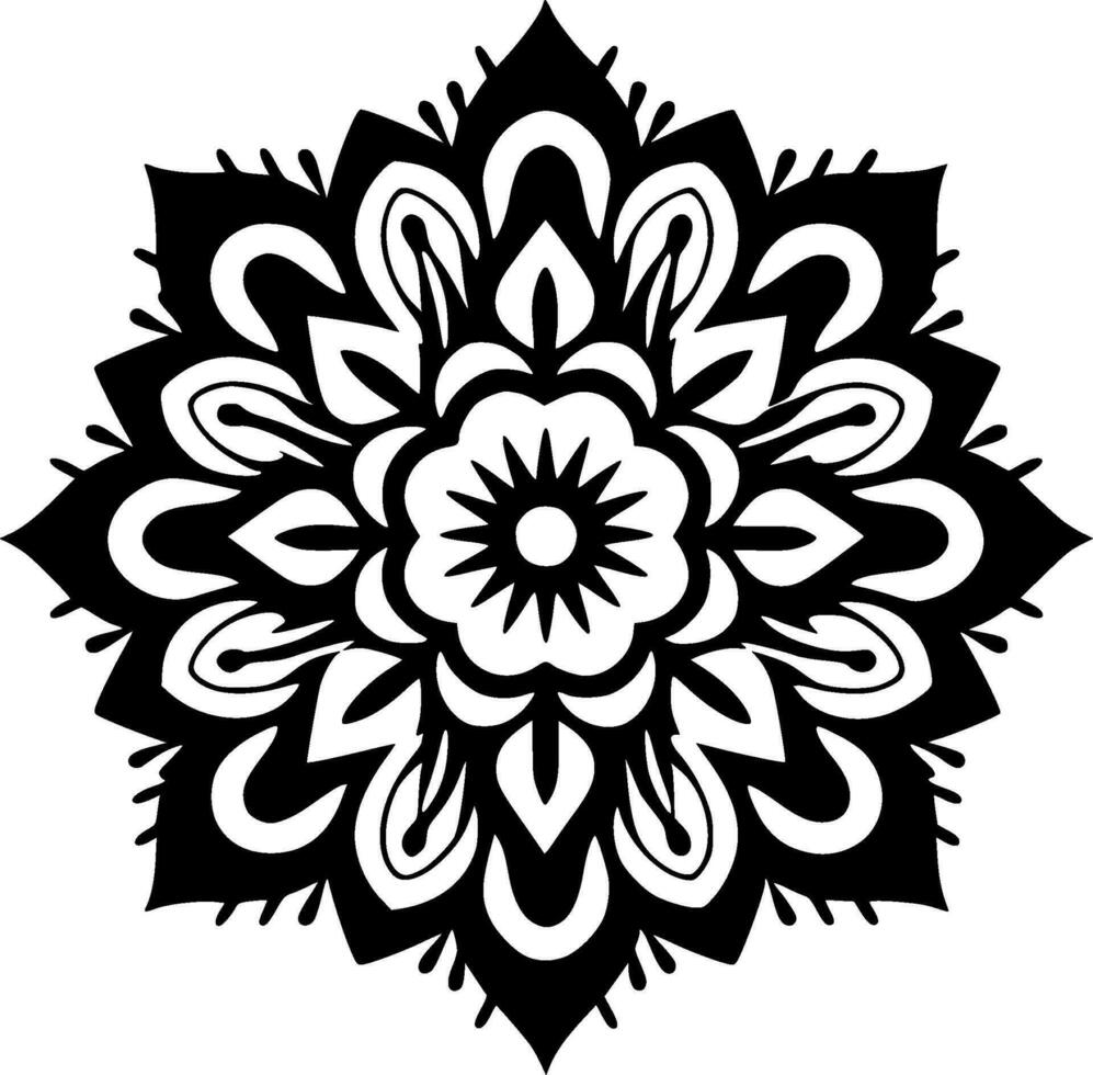 mandala - noir et blanc isolé icône - vecteur illustration