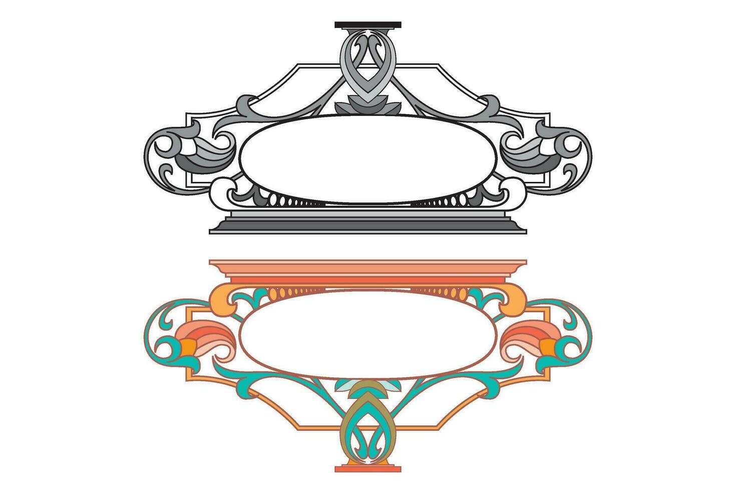 main tiré horizontal bannières ensemble avec rétro style rubans décoration éléments isolé vecteur illustration