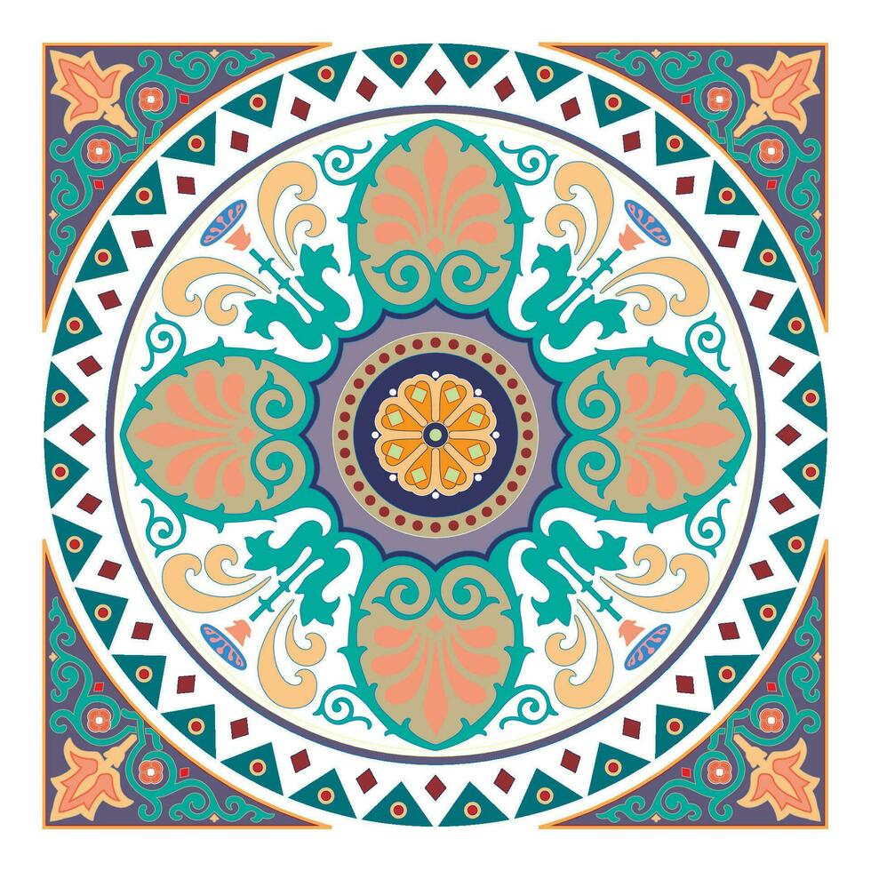 décoratif arabesque et ornemental mandala symboles ensemble isolé vecteur