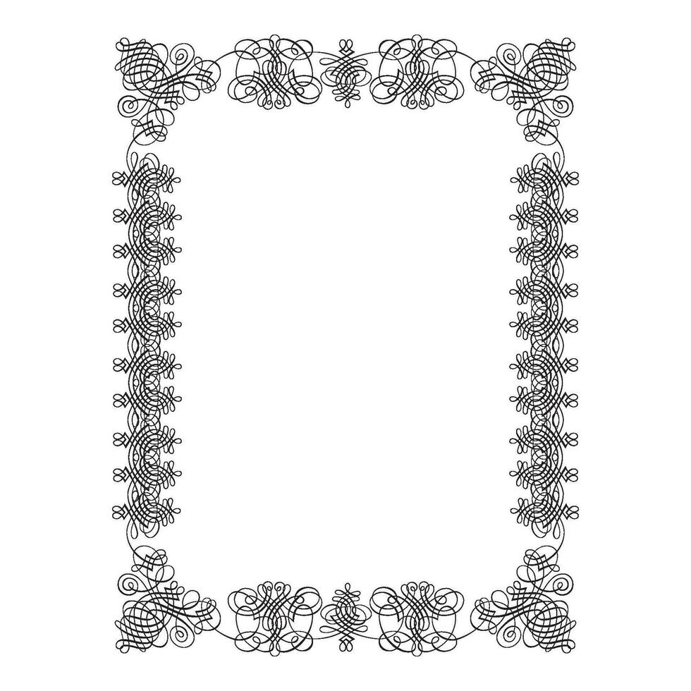 ancien forgé floral classique calligraphique rétro vignette faire défiler cadres ornemental conception éléments noir ensemble isolé vecteur