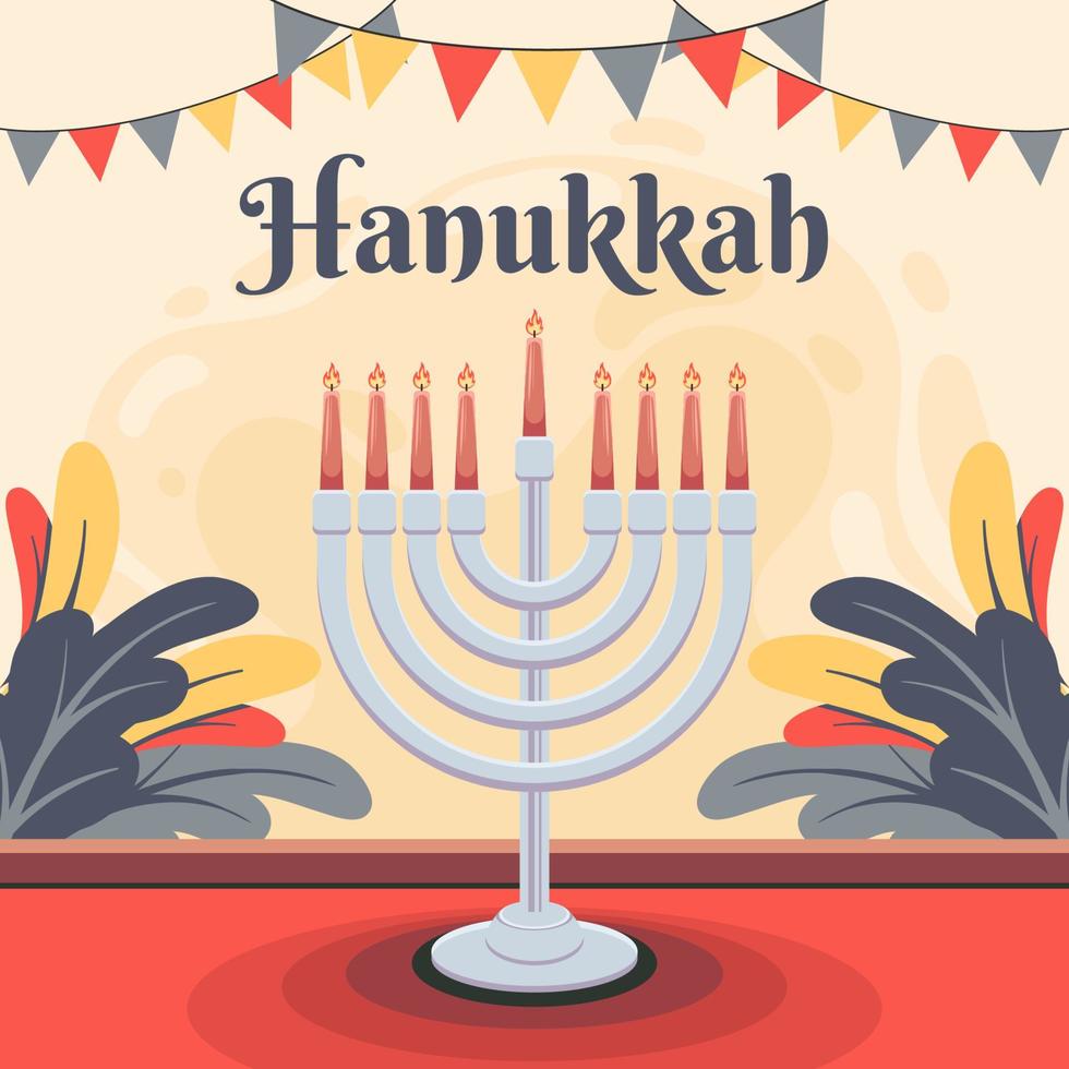 célébrer les salutations de hanukkah vecteur