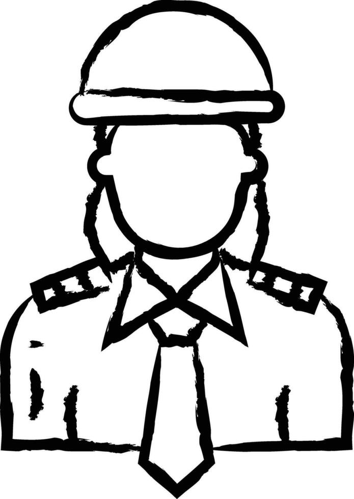 officier main tiré vecteur illustration