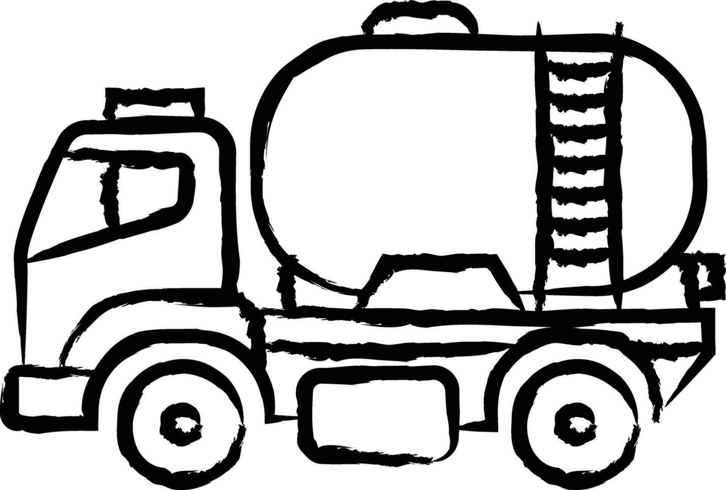 l'eau pétrolier un camion main tiré vecteur illustration