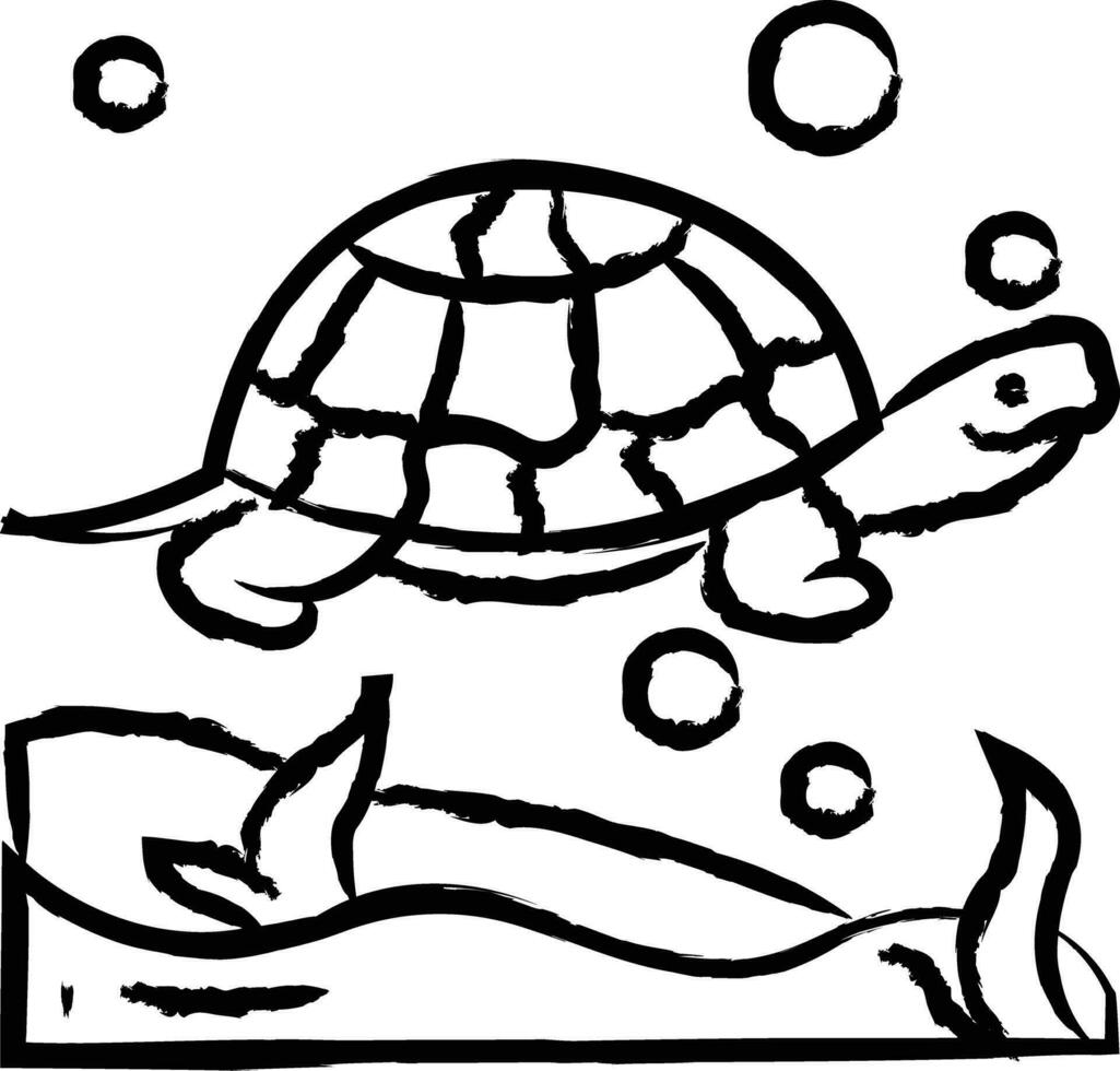 tortue main tiré vecteur illustration