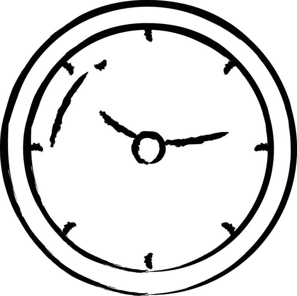 l'horloge main tiré vecteur illustration