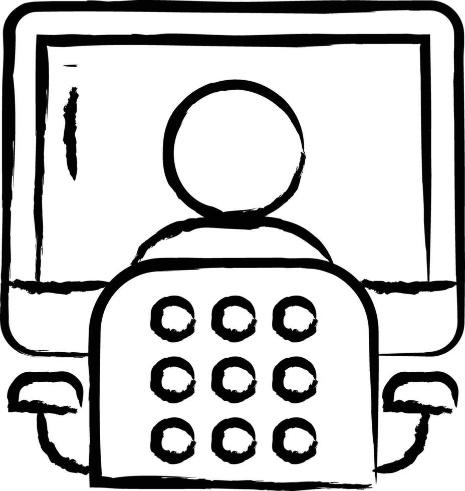 ordinateur main tiré vecteur illustration