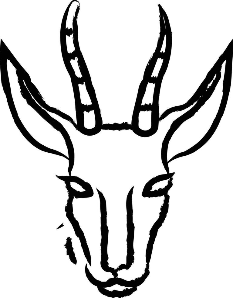 springbok main tiré vecteur illustration