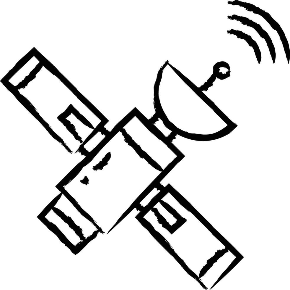 Satellite signal main tiré vecteur illustration