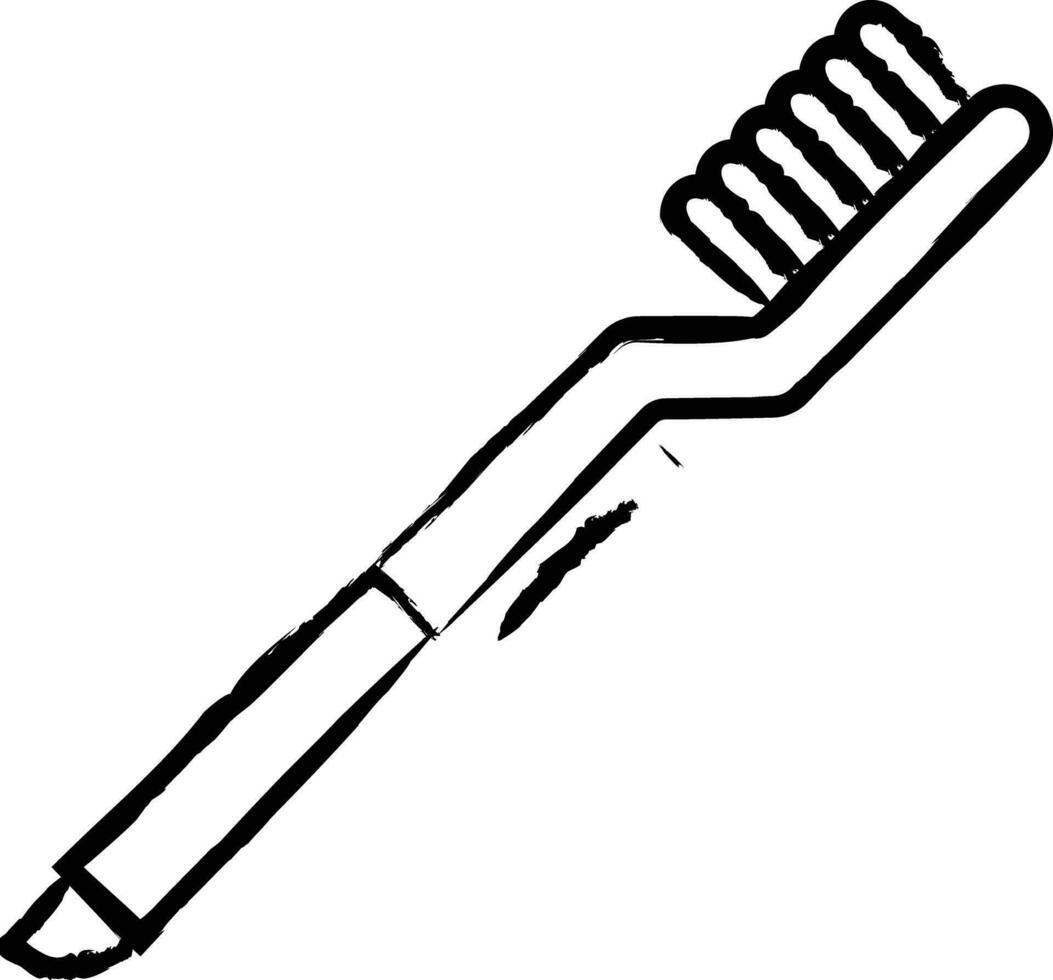 brosse à dents main tiré vecteur illustration