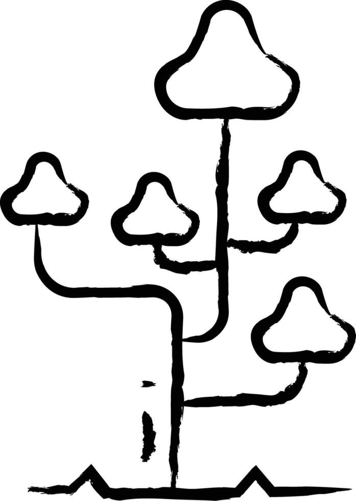 arbre main tiré vecteur illustration