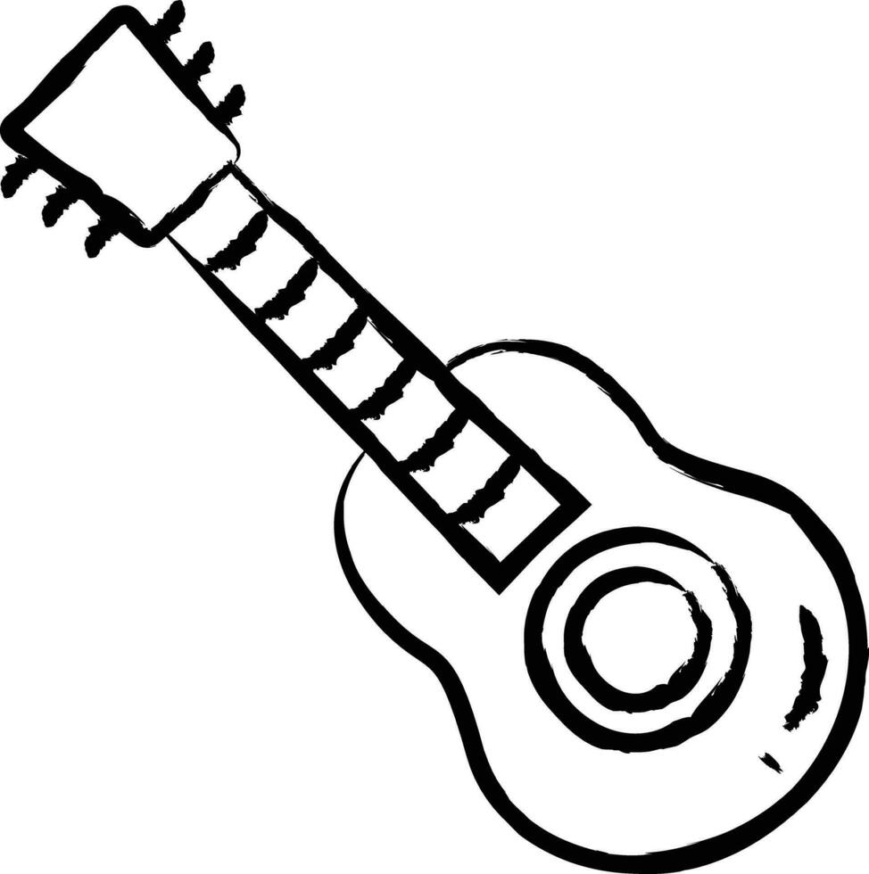 guitare main tiré vecteur illustration