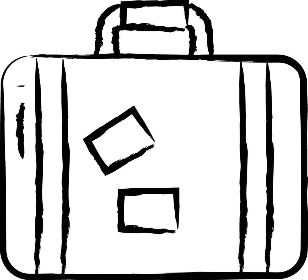 valise main tiré vecteur illustration