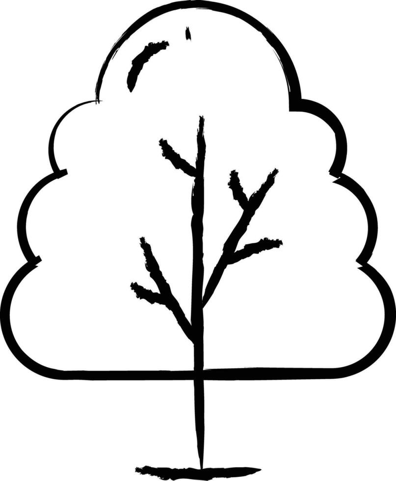 arbre main tiré vecteur illustration