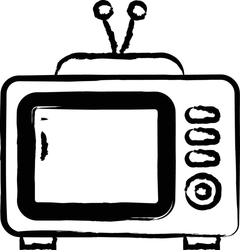 télévision main tiré vecteur illustration