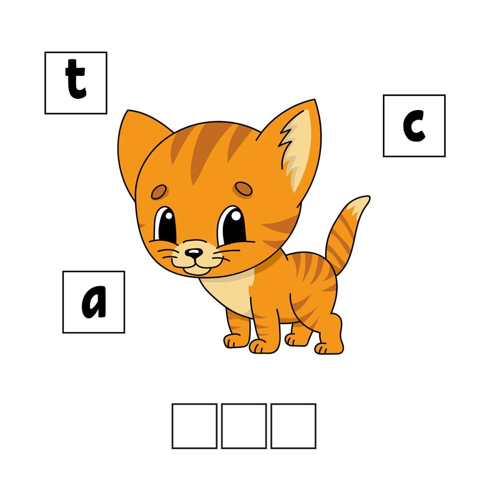 puzzle de mots. feuille de travail de développement de l'éducation. jeu pour les enfants. page d'activité. casse-tête pour les enfants. énigme pour le préscolaire. illustration vectorielle simple et isolée dans un style dessin animé mignon. vecteur