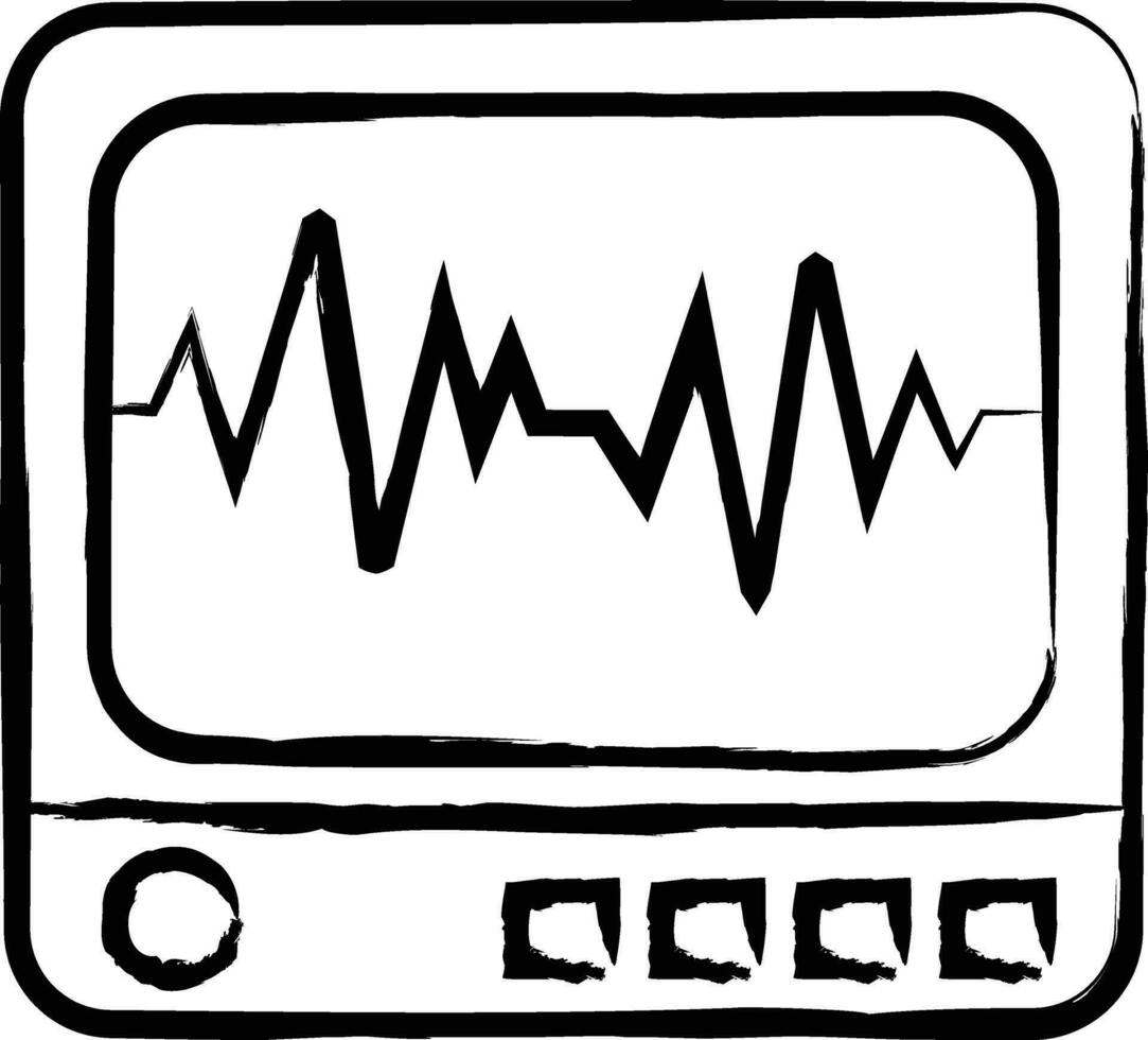 icu moniteur main tiré vecteur illustration