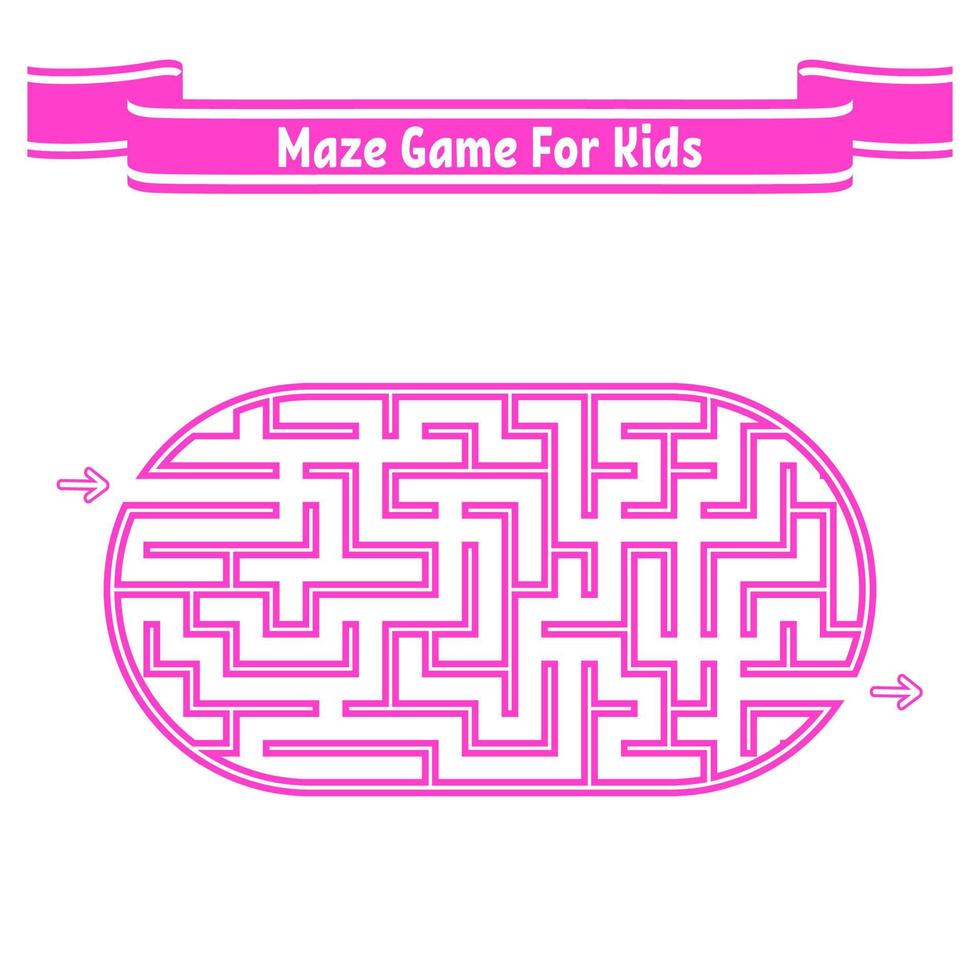 labyrinthe ovale de couleur. jeu pour les enfants. casse-tête pour les enfants. énigme du labyrinthe. illustration vectorielle plane isolée sur fond blanc. vecteur