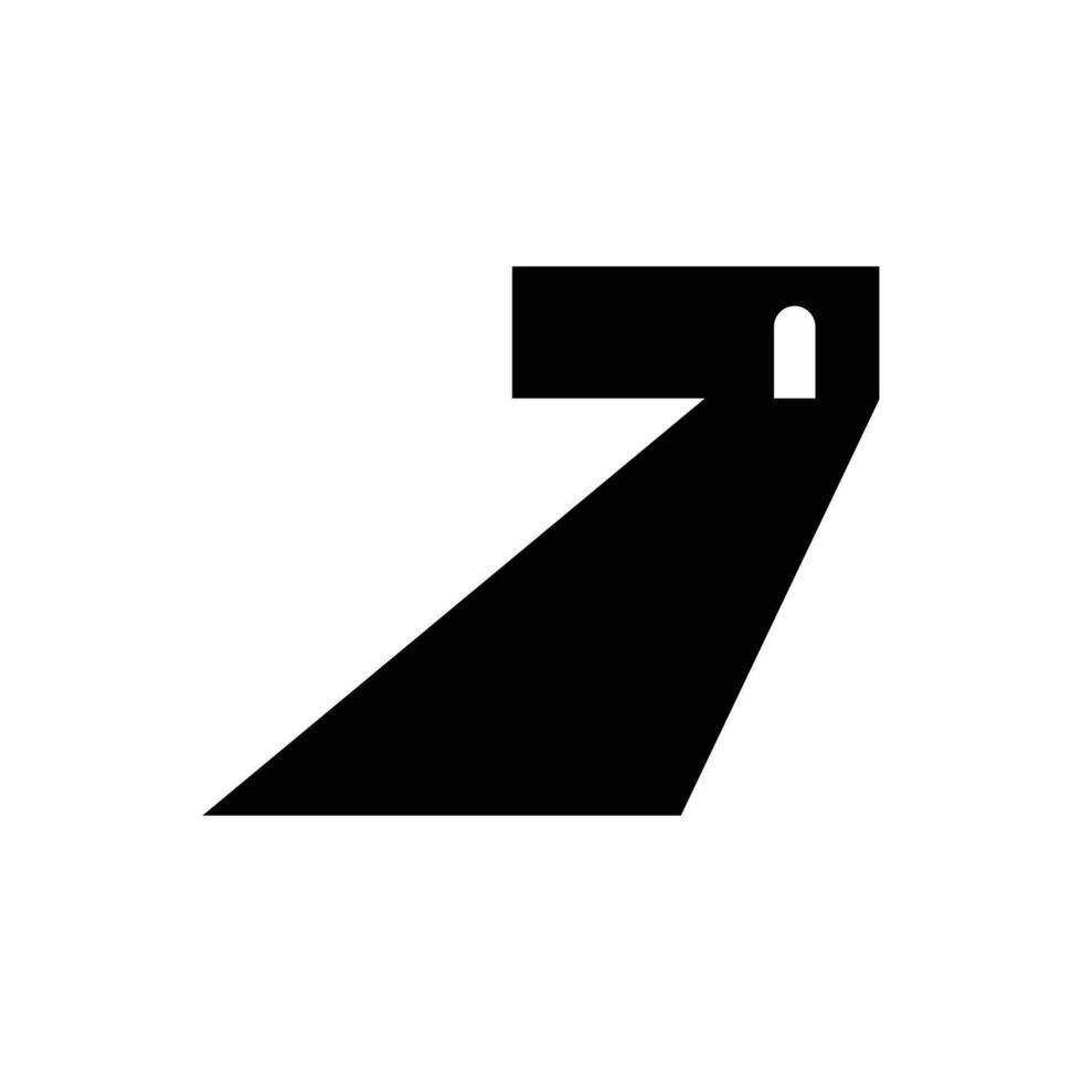 sept nombre avec la perspective porte ombre illustratif icône. vecteur