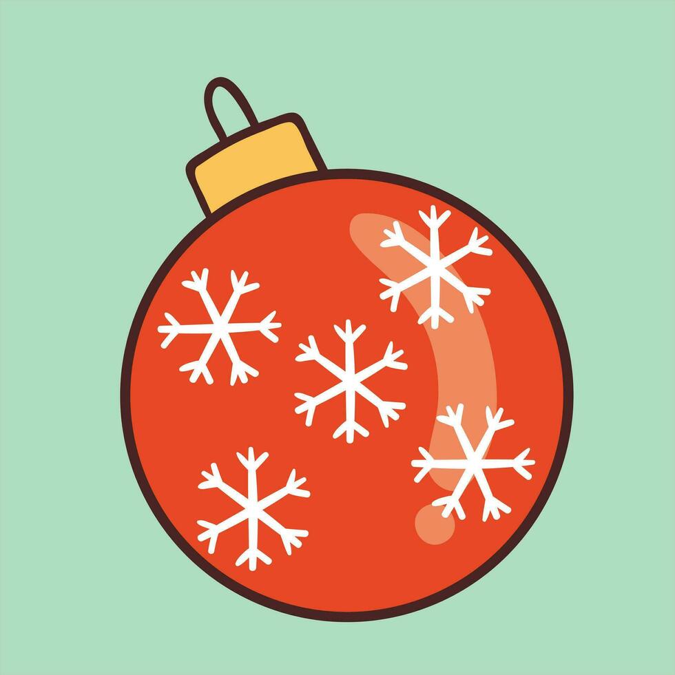 Noël Balle - ornement icône, rouge et vert rayé Noël ornement, un Noël boule, Noël babiole Balle ornement symbole vecteur