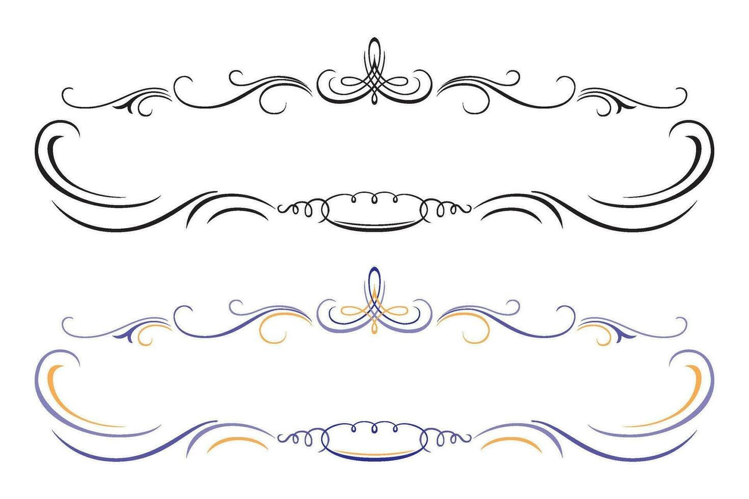 main tiré horizontal bannières ensemble avec rétro style rubans décoration éléments isolé vecteur illustration