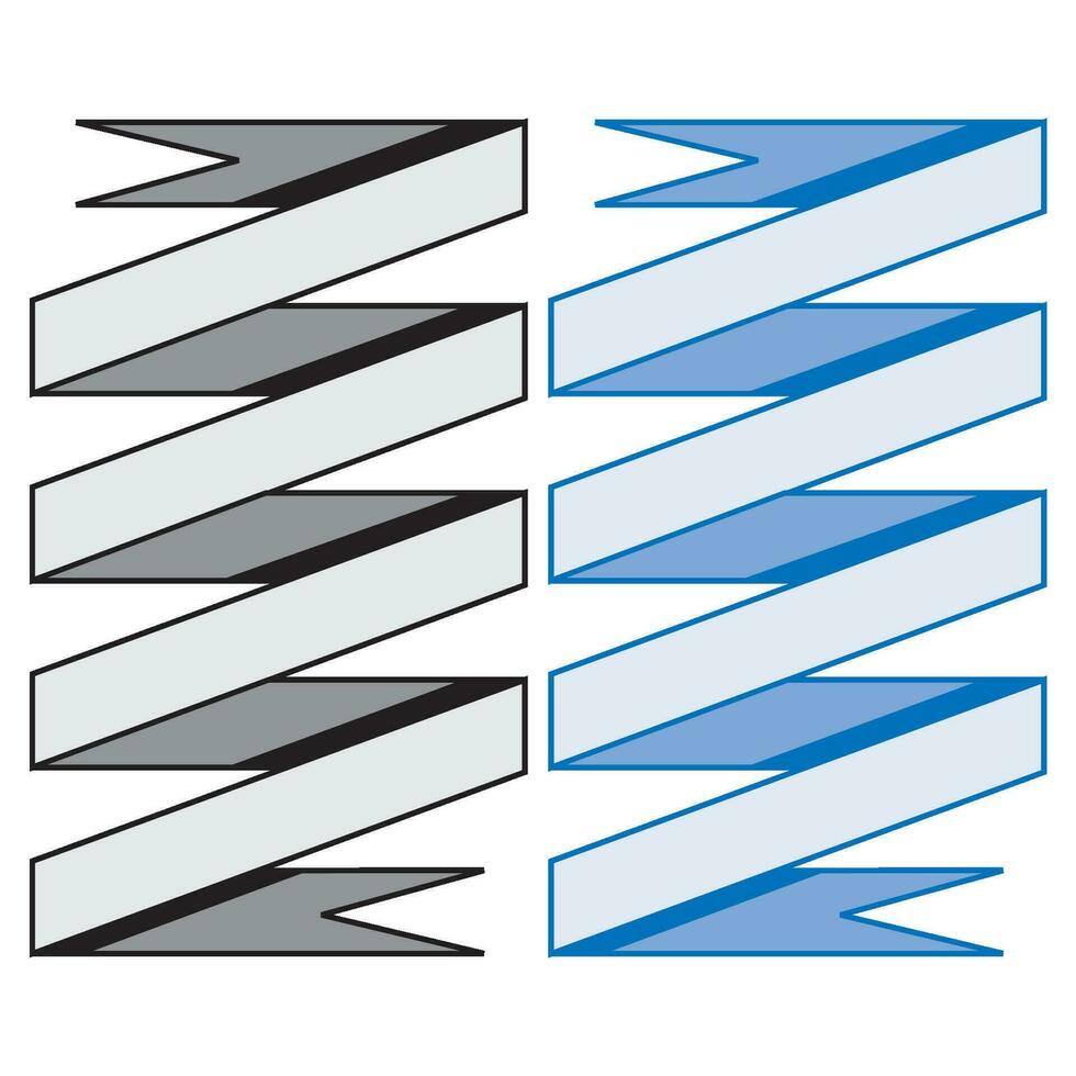 main tiré horizontal bannières ensemble avec rétro style rubans décoration éléments isolé vecteur illustration