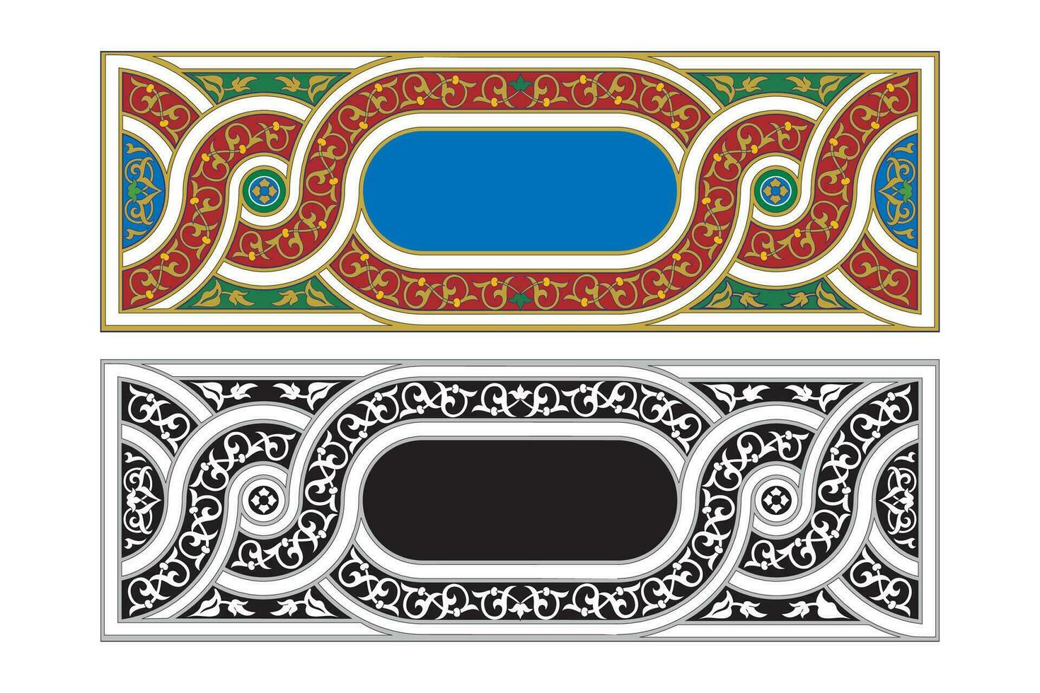 ancien traditionnel réaliste noir et Couleur cadres ensemble sur blanc Contexte isolé vecteur illustration