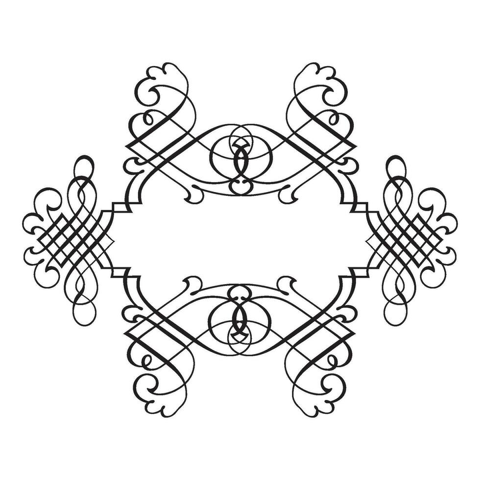 ancien forgé floral classique calligraphique rétro vignette faire défiler cadres ornemental conception éléments noir ensemble isolé vecteur
