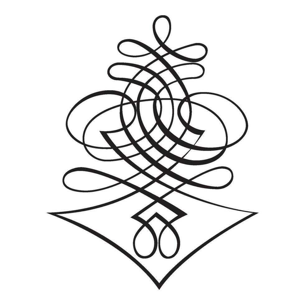 abstrait arabe ancien décoratif calligraphie ornemental silhouette symbole pour tatouage isolé vecteur