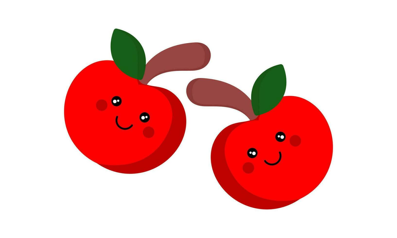 Cerise fruit illustration avec une de bonne humeur visage vecteur