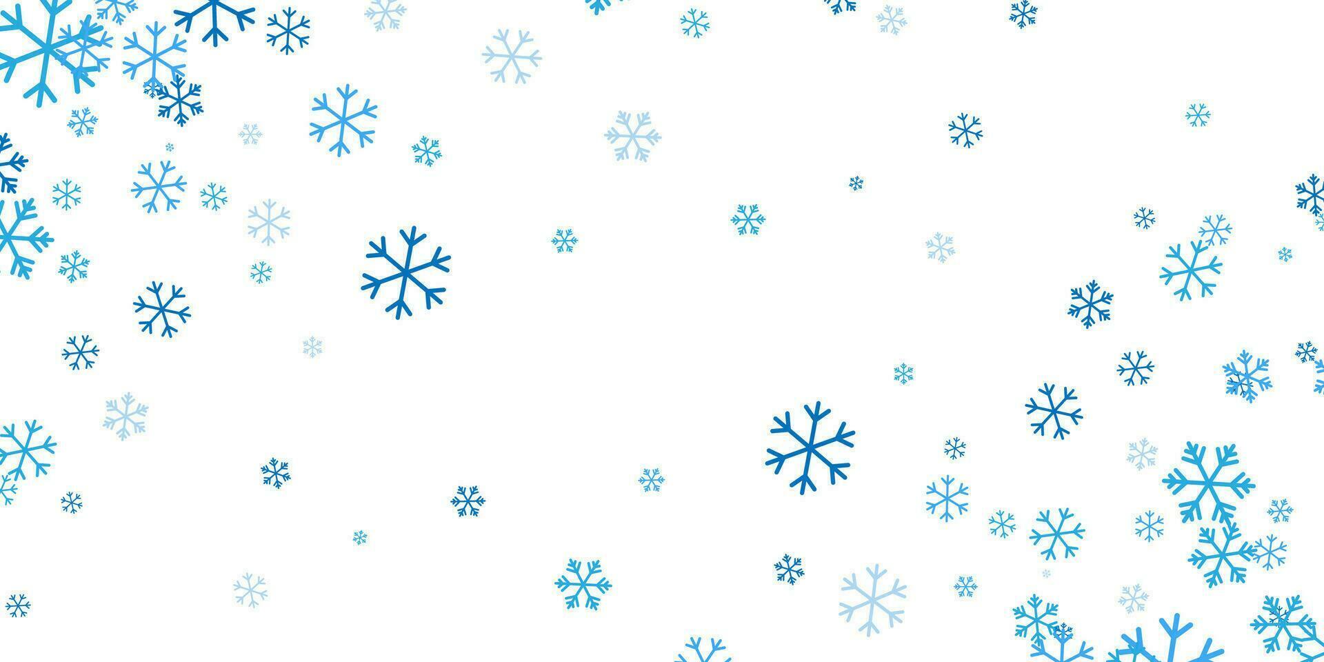 chute bleu flocons de neige sur blanc Contexte. Noël neige. vecteur illustration