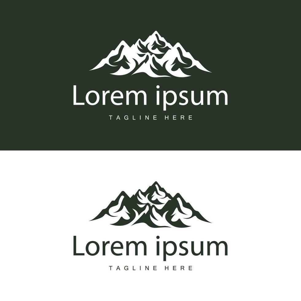 Montagne logo conception vecteur paysage modèle silhouette Facile illustration pour marque