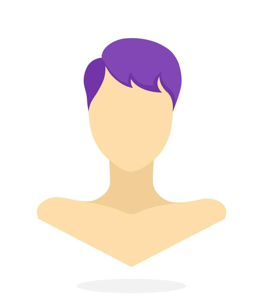 plat style avatar de caucasien femmes avec court bob coiffure. vecteur illustration. conception élément isolé sur blanc Contexte