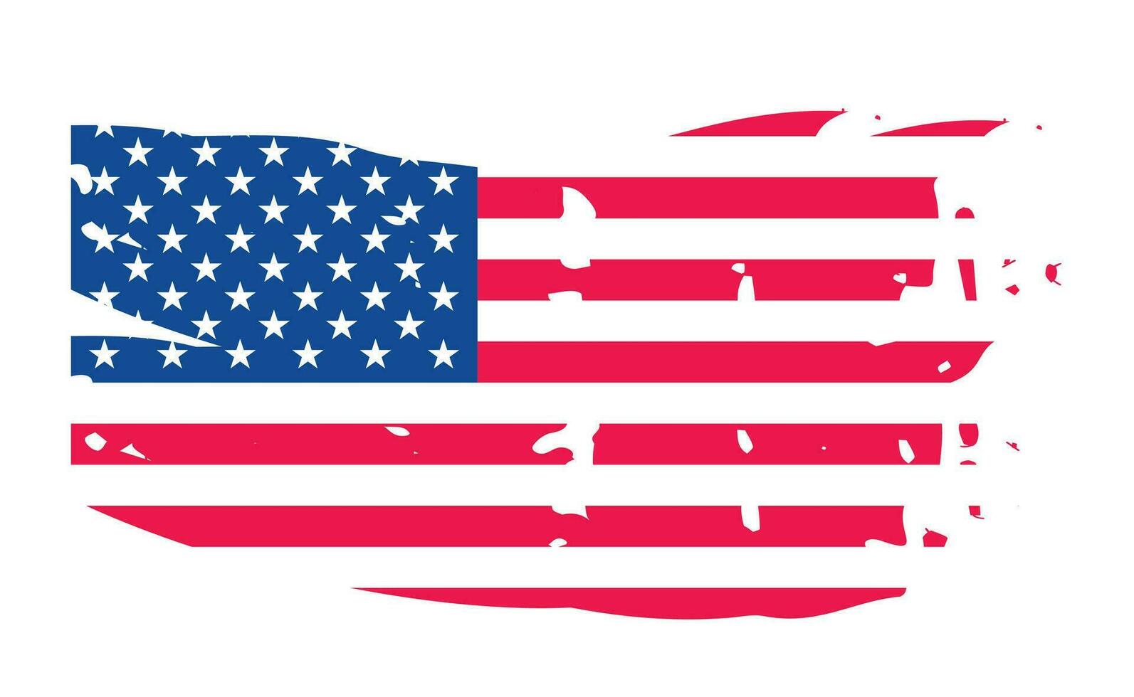 grunge nous drapeau brosse accident vasculaire cérébral effet. Etats-Unis drapeau brosse peindre utilisation à 4 de juillet américain Président journée. uni États de Amérique drapeau avec aquarelle peindre brosse coups texture ou grunge texture conception. vecteur