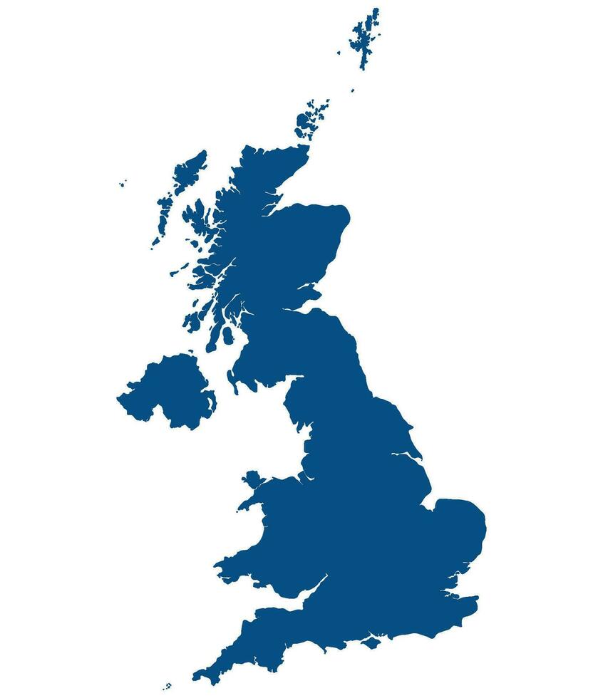 uni Royaume Régions carte. carte de uni Royaume dans bleu Couleur vecteur