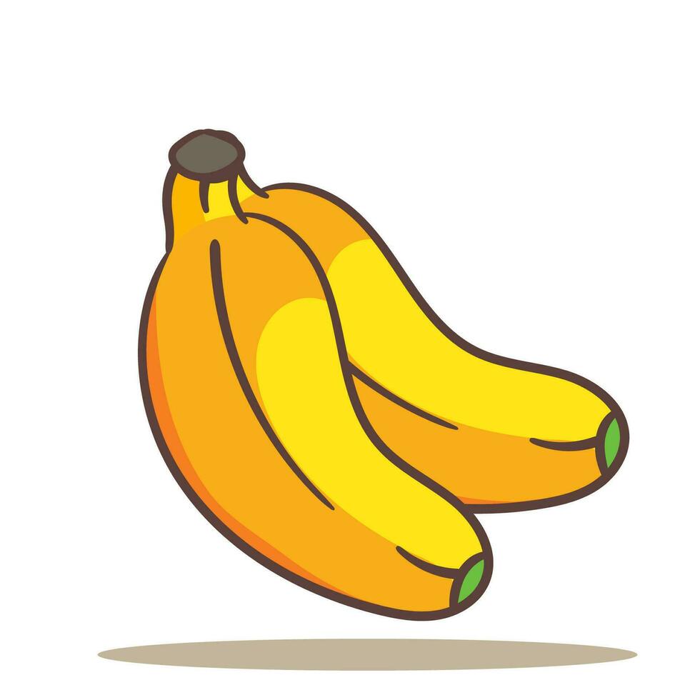 bouquet banane dessin animé vecteur illustration. fruit et nourriture concept conception plat style. isolé blanc Contexte. agrafe art icône conception.