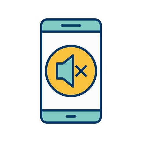 Icône de vecteur d&#39;application mobile silencieux