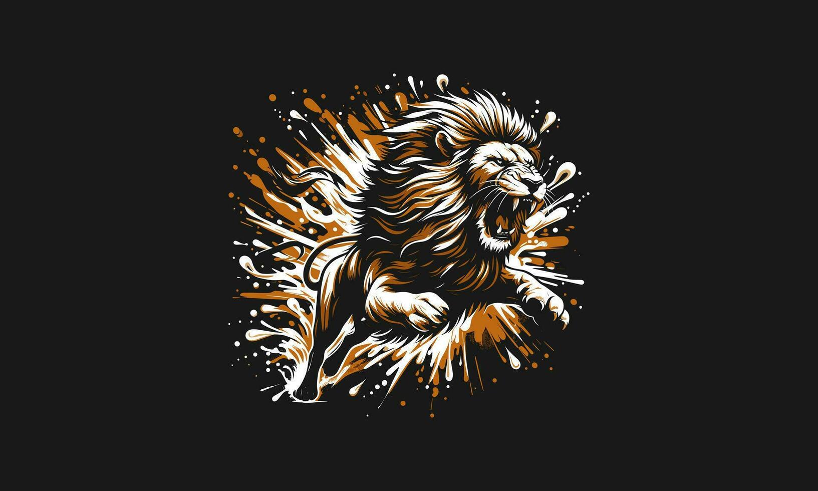 Lion en colère sauter vecteur illustration conception