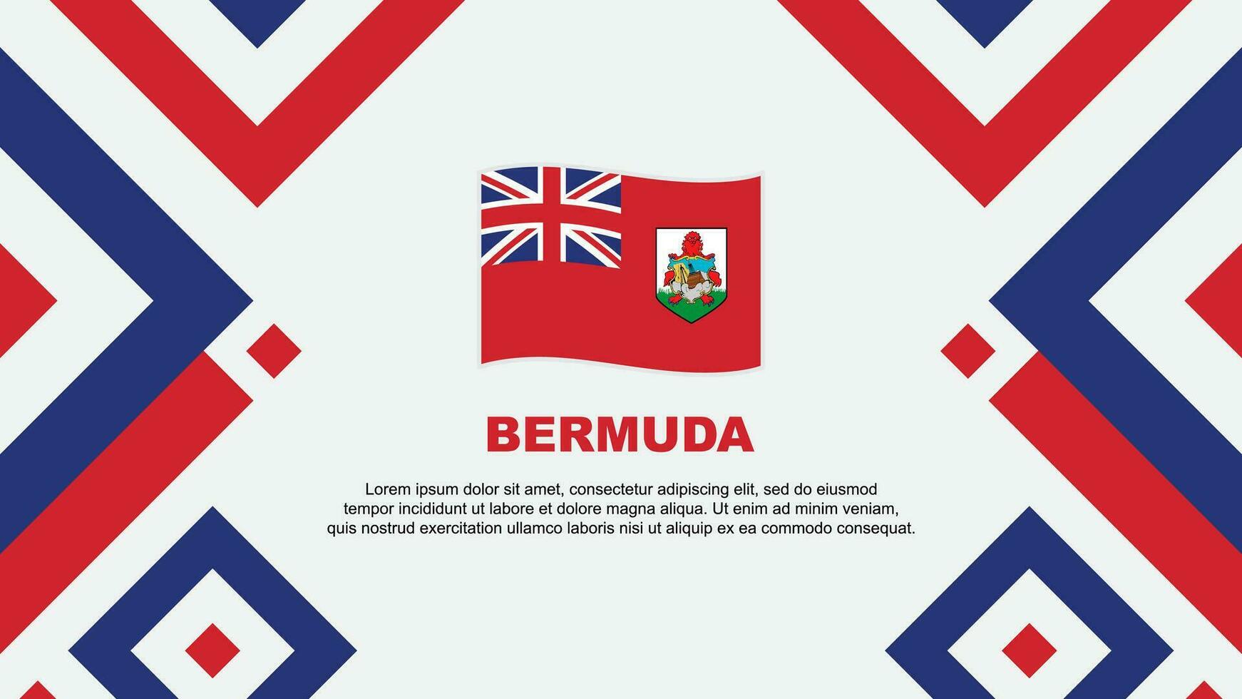 Bermudes drapeau abstrait Contexte conception modèle. Bermudes indépendance journée bannière fond d'écran vecteur illustration. Bermudes modèle