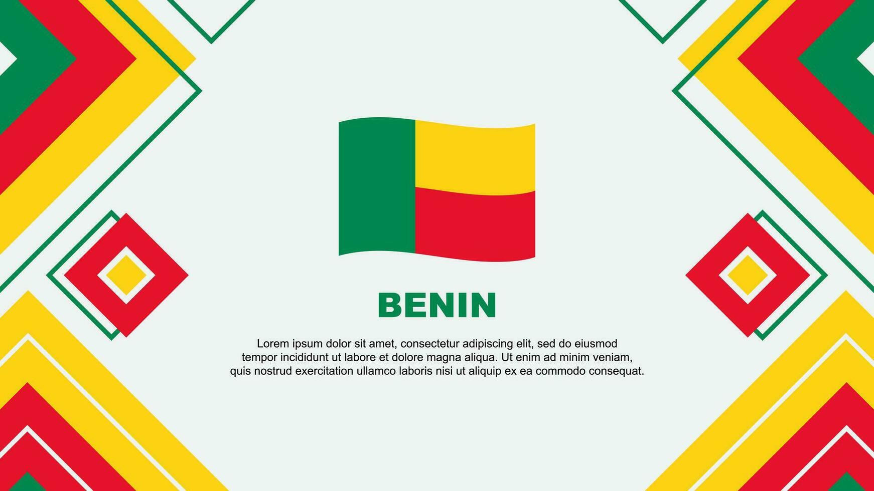 Bénin drapeau abstrait Contexte conception modèle. Bénin indépendance journée bannière fond d'écran vecteur illustration. Bénin Contexte